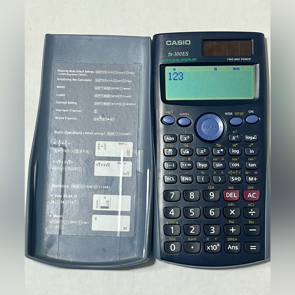 Casio FX-300ES Scientific Calculator natural display two way power with cover